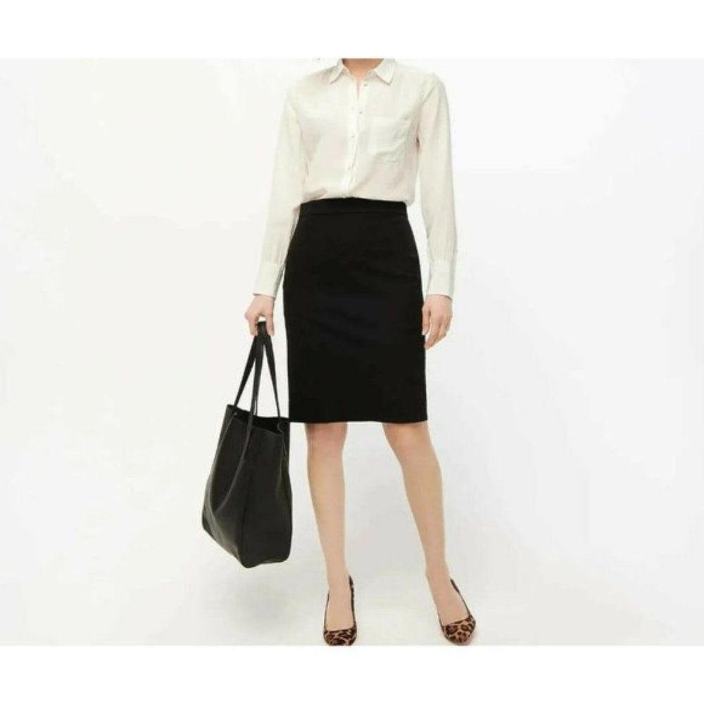 J Crew No. 2 Pencil Skirt Black Straight Size 0/2